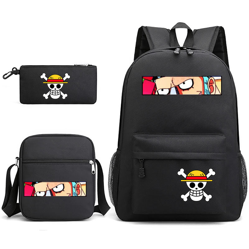 One Piece Luffy Schoolbag Backpack Shoulder Bag Pencil Case set for Kids Students