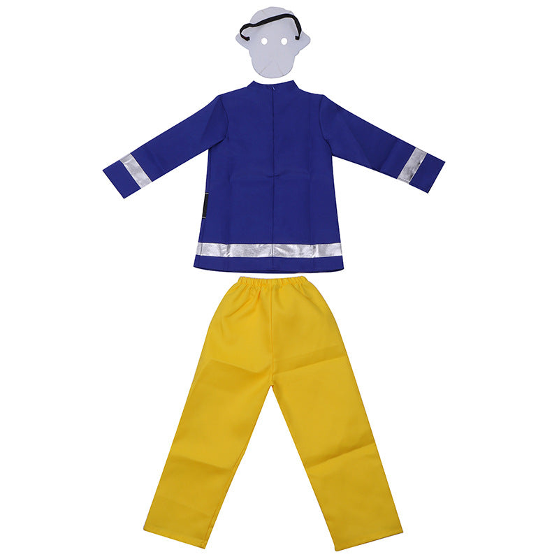 Fireman Sam Cosplay Costume with Mask Boys Girls Bodysuit Kids Halloween Fancy Jumpsuits