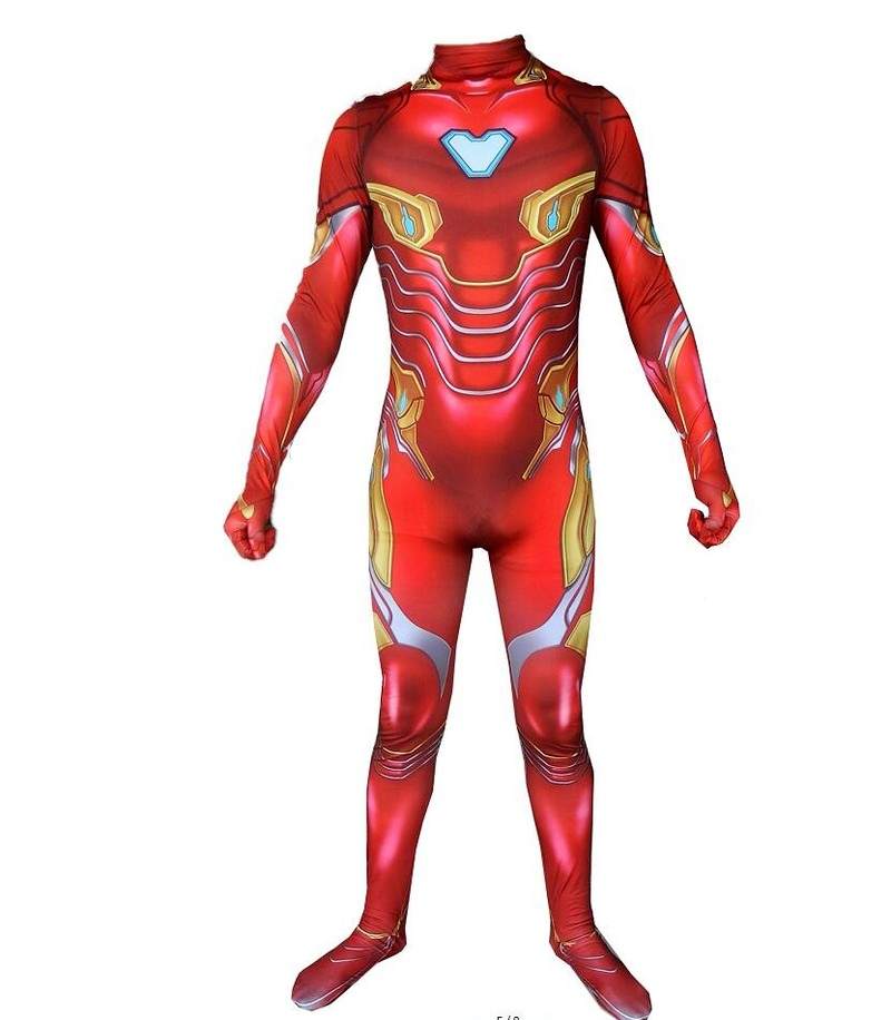 Iron Man Cosplay Costume Kids Adults Bodysuit Halloween Fancy Jumpsuits