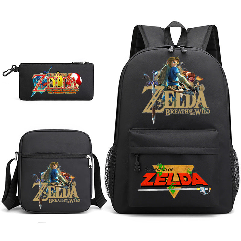 The Legend of Zelda Schoolbag Backpack Shoulder Bag Pencil Case set for Kids Students