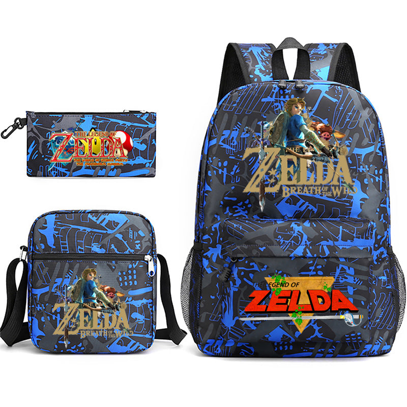 The Legend of Zelda Schoolbag Backpack Shoulder Bag Pencil Case set for Kids Students