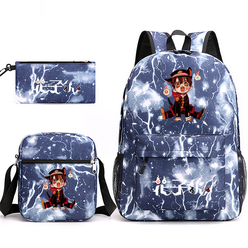 Hanako-Kun Jibaku Shounen Schoolbag Backpack Shoulder Bag Pencil Case set for Kids Students