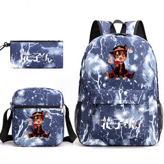 Hanako-Kun Jibaku Shounen Schoolbag Backpack Shoulder Bag Pencil Case set for Kids Students