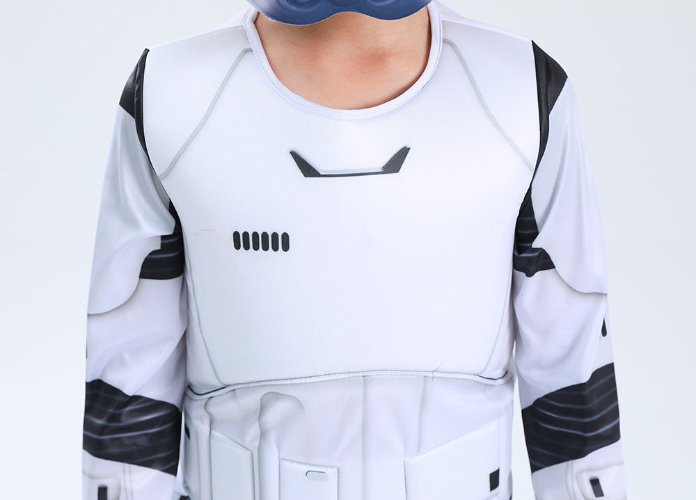 Star Wars Stormtrooper Cosplay Costume with Mask Boys Girls Bodysuit Kids Halloween Fancy Jumpsuits