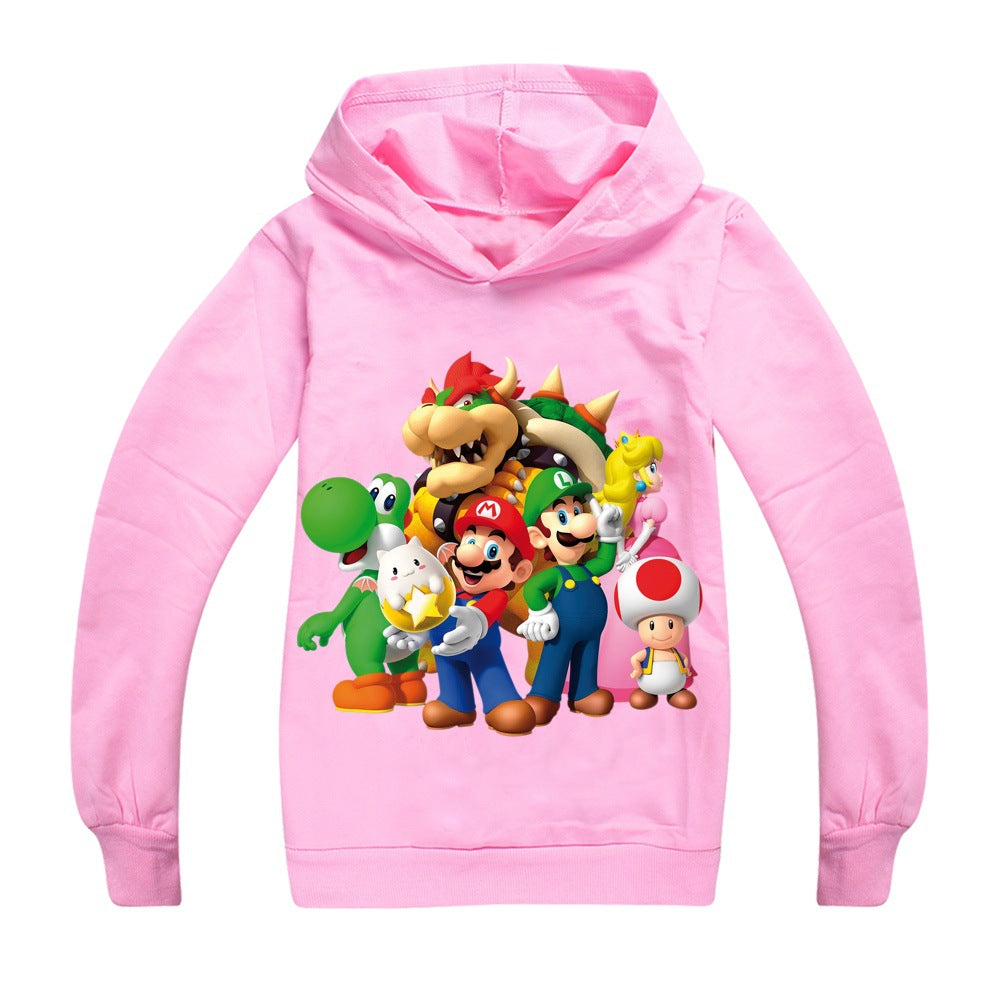 Super Mario Casual Sweatshirt  Spring Autumn Hoodie for Kids