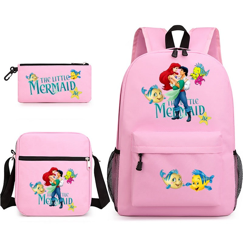 Mermaid Schoolbag Backpack Shoulder Bag Pencil Case set for Kids Students