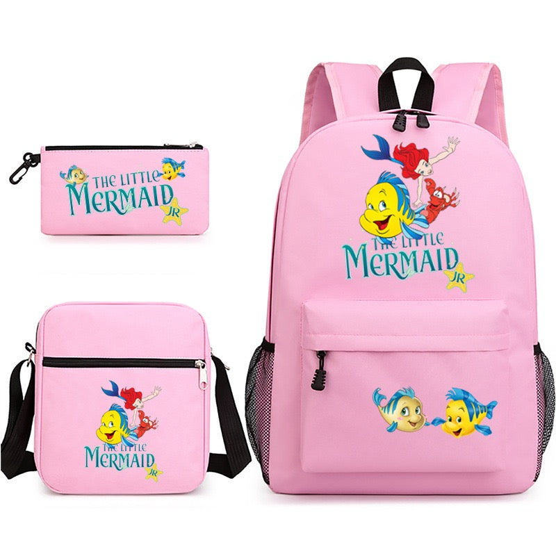 Mermaid Schoolbag Backpack Shoulder Bag Pencil Case set for Kids Students