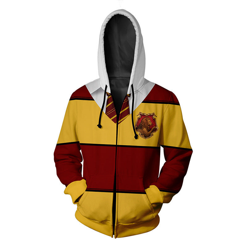 Harry Potter Hogwarts New Fashion Zipper Hoodie Sweater Unisex Sweatshirt Coat