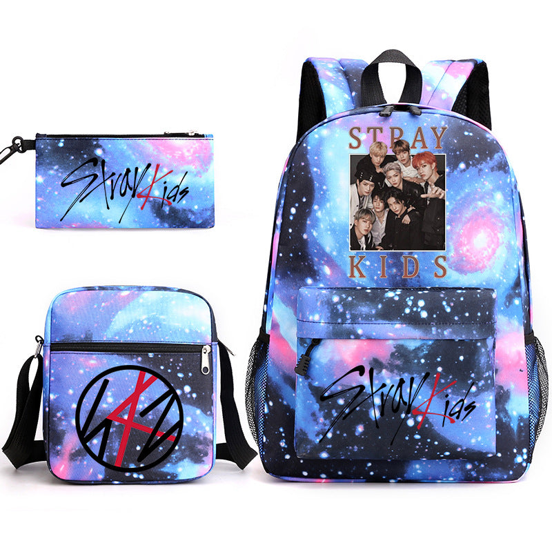 Kpop Schoolbag Backpack Shoulder Bag Pencil Case set for Kids Students