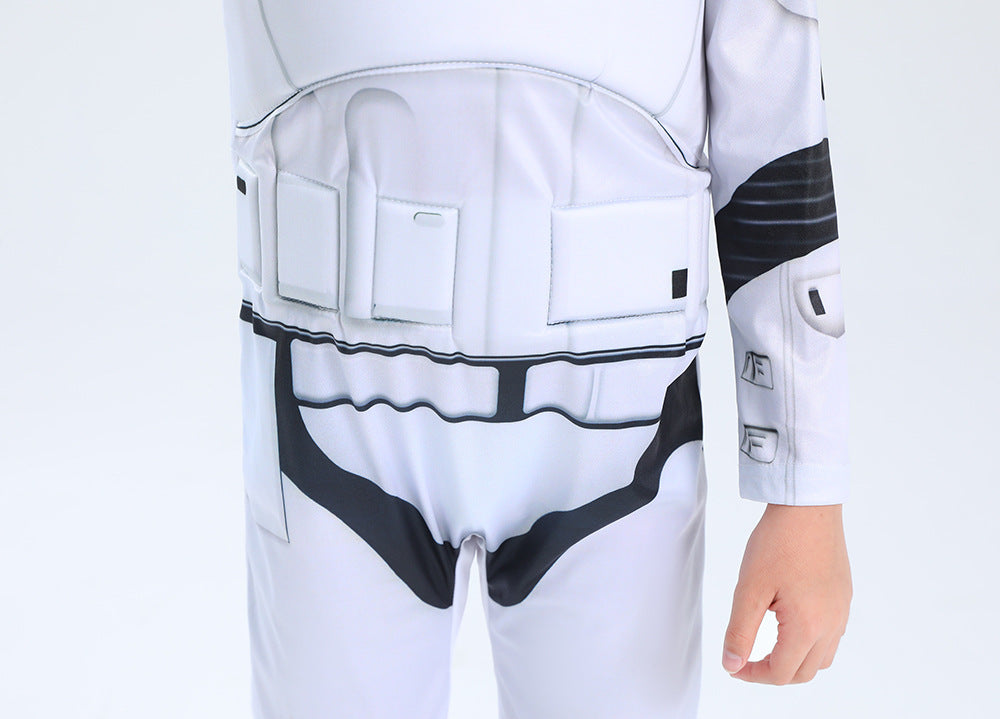 Star Wars Stormtrooper Cosplay Costume with Mask Boys Girls Bodysuit Kids Halloween Fancy Jumpsuits