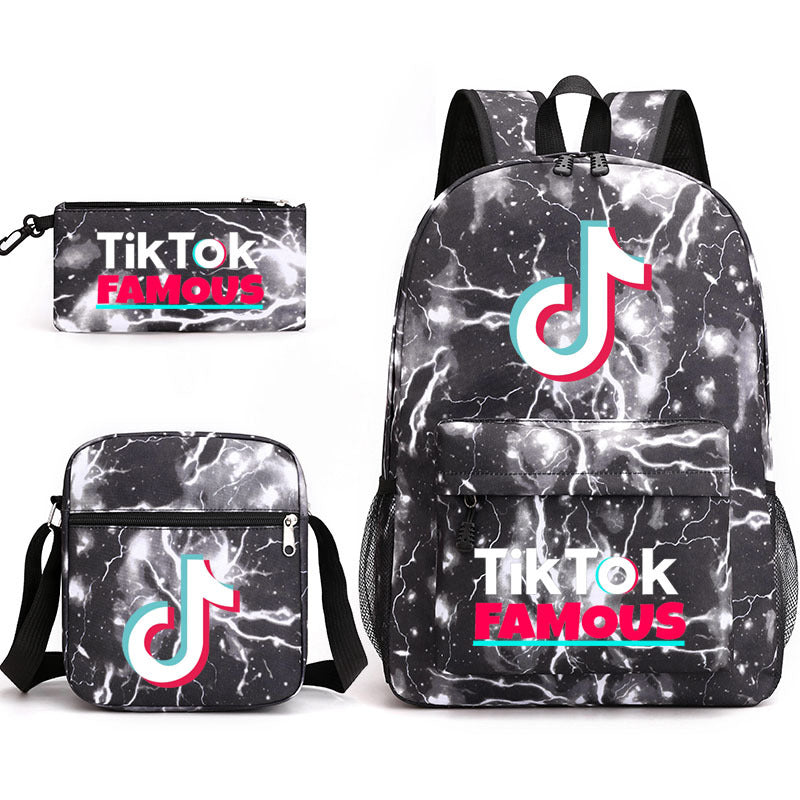 Tik tok Schoolbag Backpack Shoulder Bag Pencil Case set for Kids Students