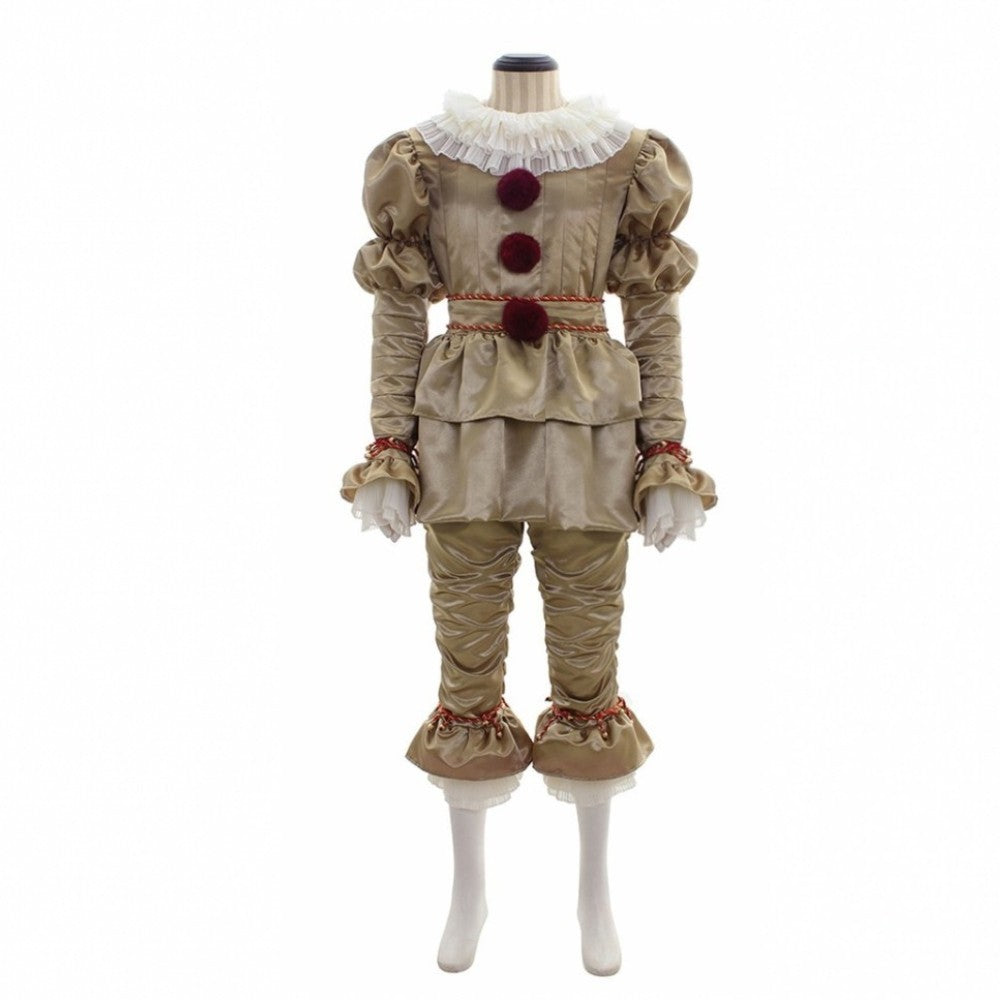 Stephen King It Pennywise Halloween Cosplay Costume Killer Clown Scary Uniform for Kids Adults