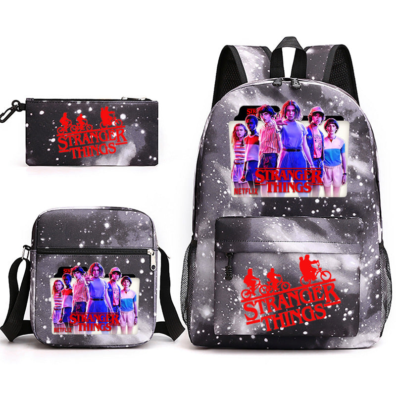 Stranger Things Schoolbag Backpack Shoulder Bag Pencil Case set for Kids Students