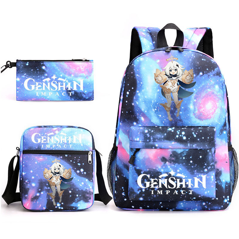 Genshin Impact Schoolbag Backpack Shoulder Bag Pencil Case set for Kids Students