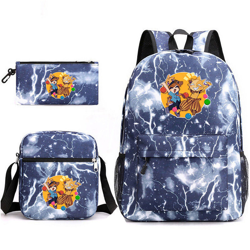 Fnaf Security Breach Sundrop Moondrop Schoolbag Backpack Shoulder Bag Pencil Case set for Kids Students