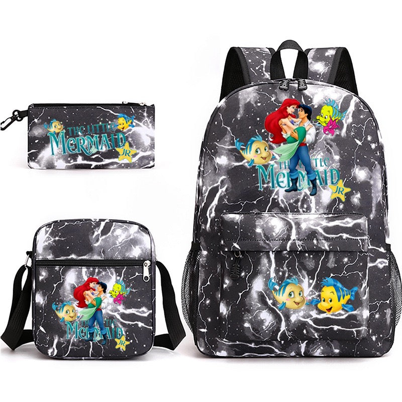 Mermaid Schoolbag Backpack Shoulder Bag Pencil Case set for Kids Students