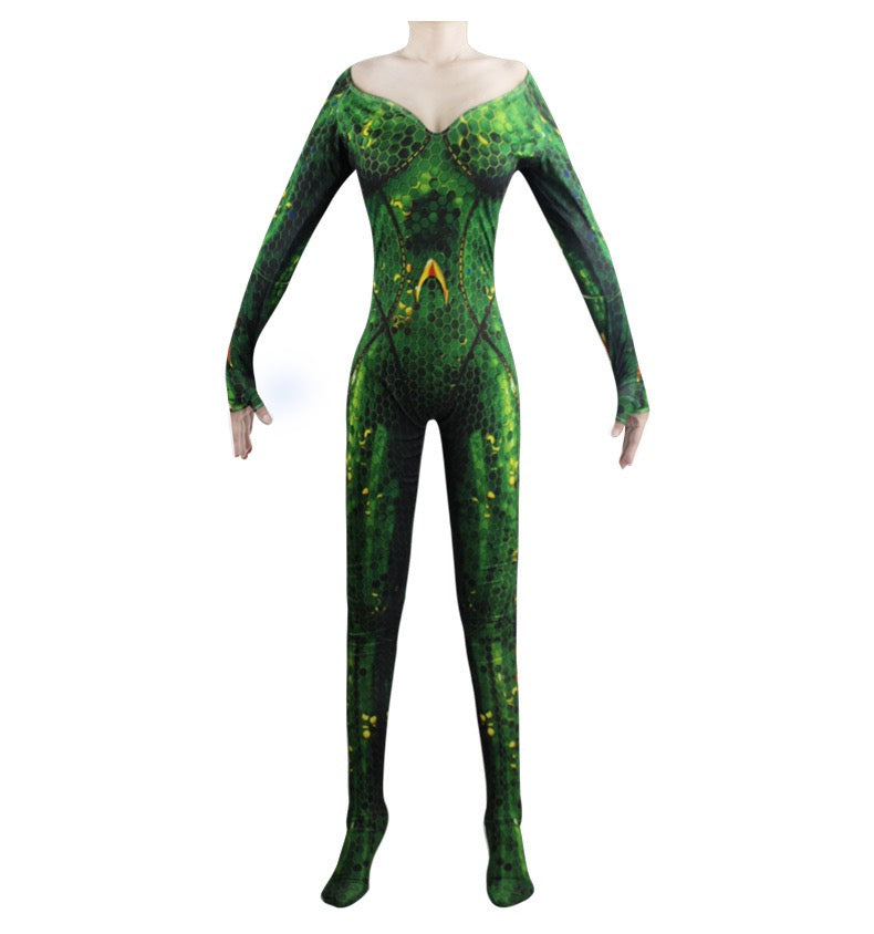 Aquaman  Mera Cosplay Costume Kids Adults Bodysuit Halloween Fancy Jumpsuits