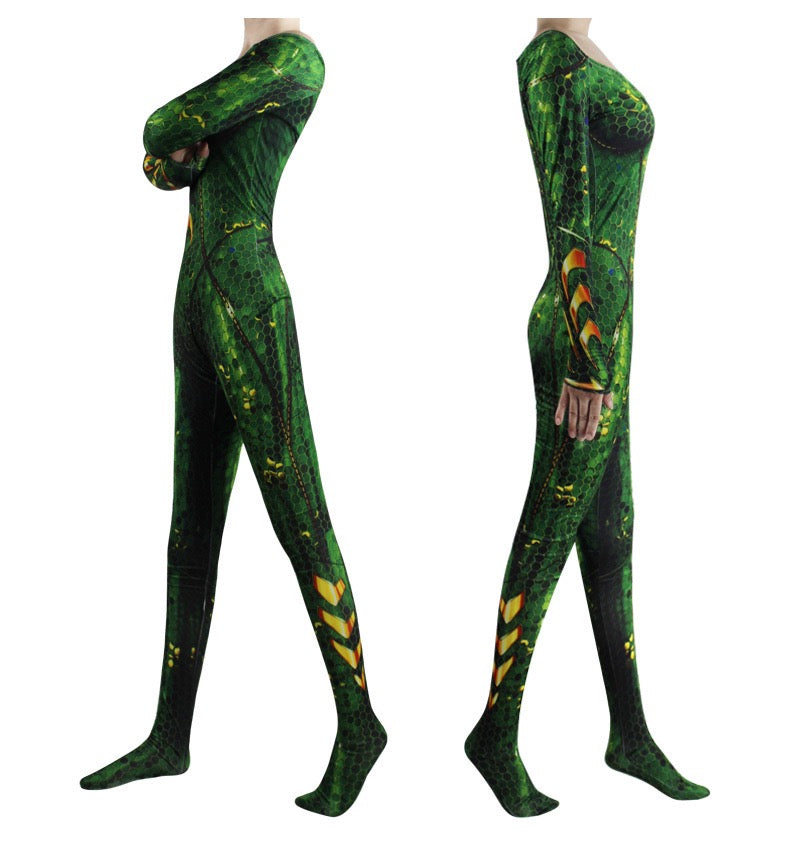 Aquaman  Mera Cosplay Costume Kids Adults Bodysuit Halloween Fancy Jumpsuits