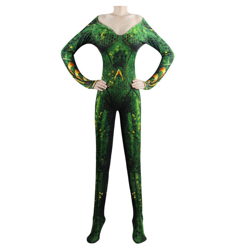 Aquaman  Mera Cosplay Costume Kids Adults Bodysuit Halloween Fancy Jumpsuits