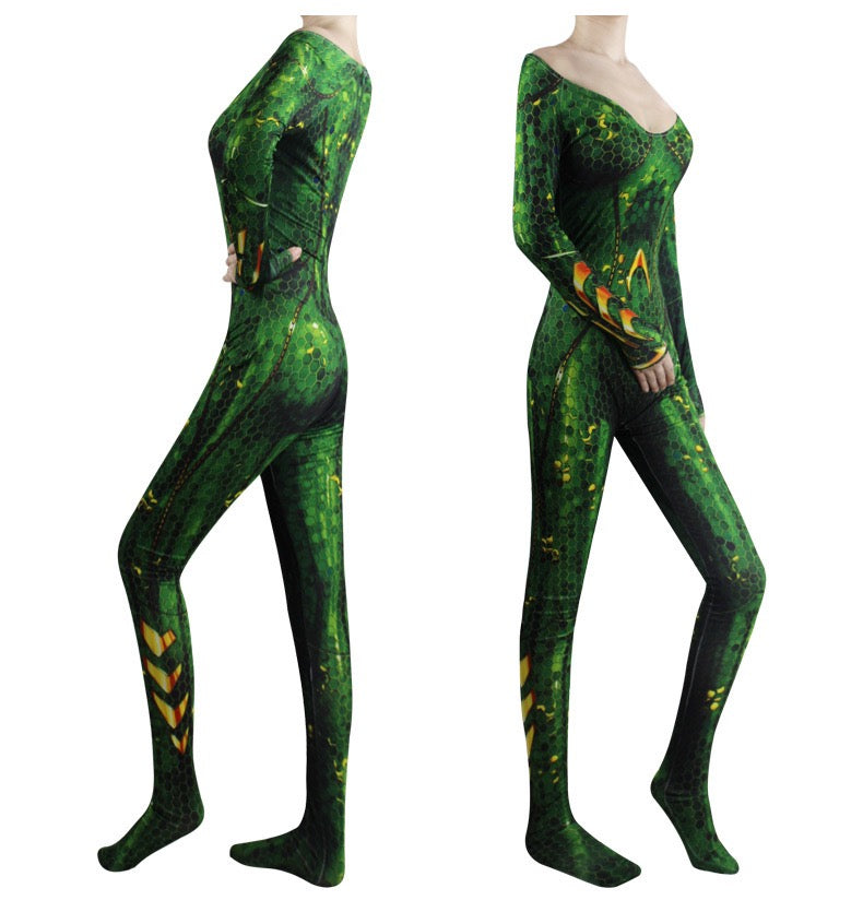 Aquaman  Mera Cosplay Costume Kids Adults Bodysuit Halloween Fancy Jumpsuits