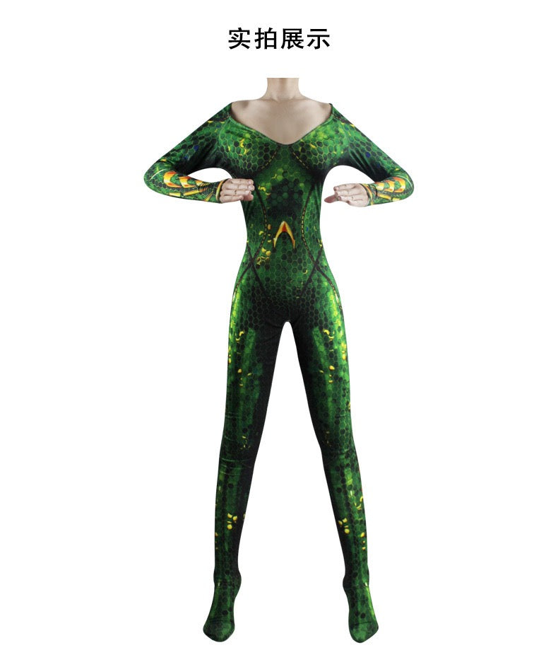 Aquaman  Mera Cosplay Costume Kids Adults Bodysuit Halloween Fancy Jumpsuits