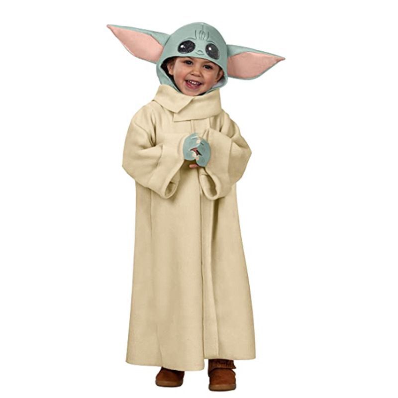 Baby Yoda Cosplay Costume with Hat Boys Girls Bodysuit Halloween Fancy Jumpsuits