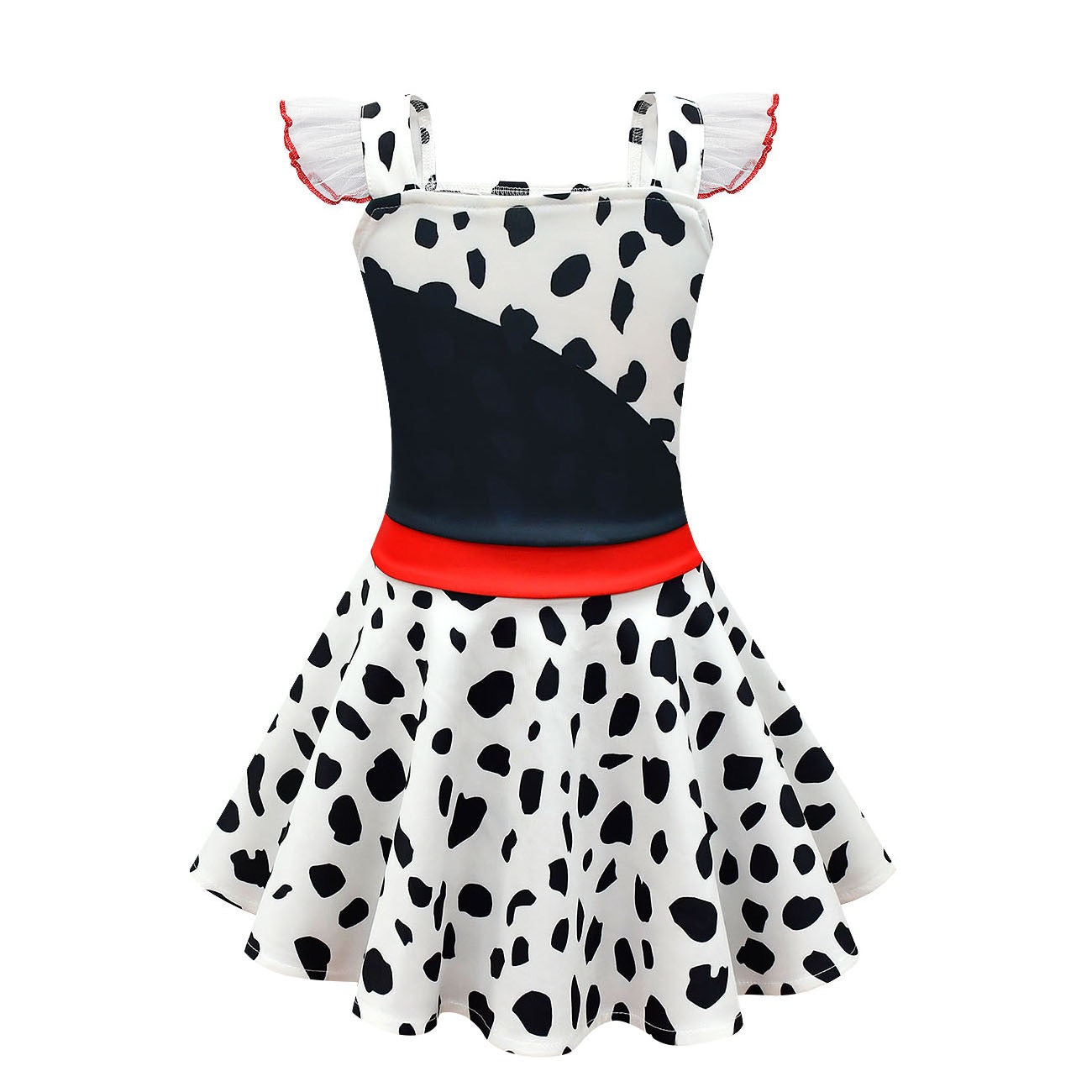 Cruella Witch Cosplay Dress for Baby Girls Bodysuit Halloween Fancy Jumpsuits