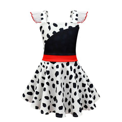 Cruella Witch Cosplay Dress for Baby Girls Bodysuit Halloween Fancy Jumpsuits