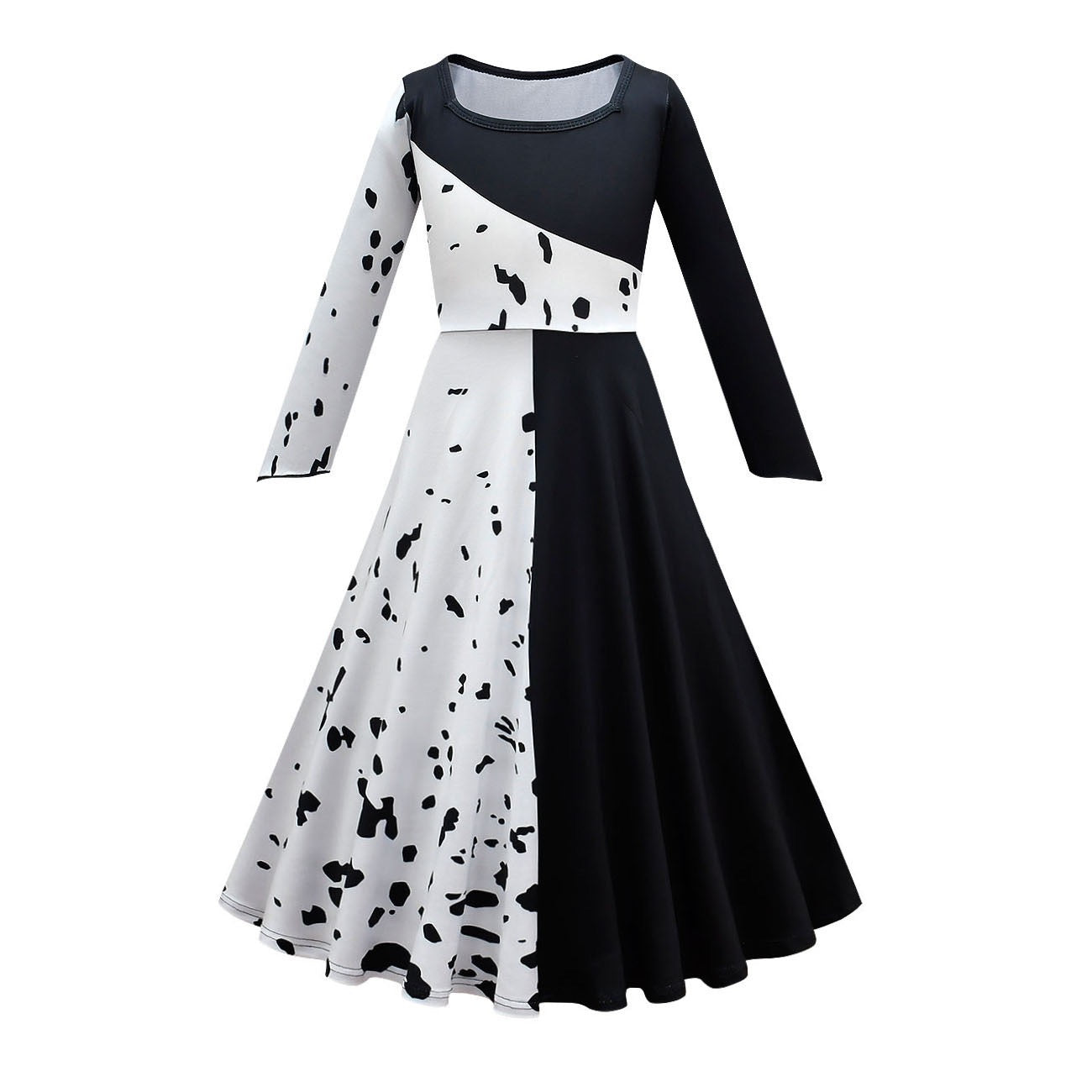 Cruella Witch Cosplay Dress for Girls Full Set Halloween Costume