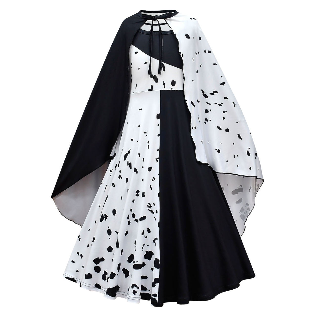 Cruella Witch Cosplay Dress for Girls Full Set Halloween Costume