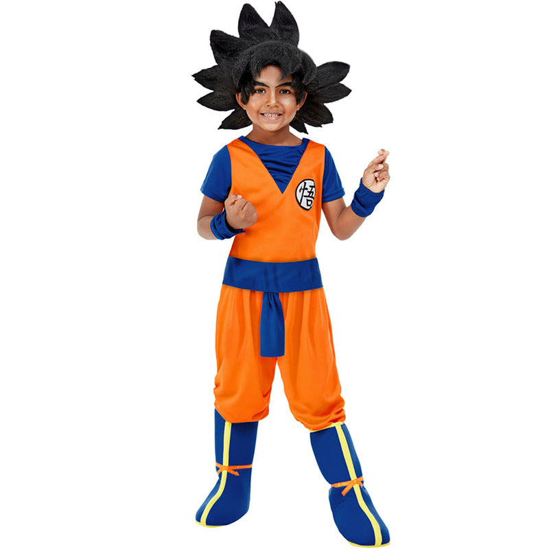 Dragon Ball Son Goku Cosplay Costume with Mask Boys Girls Bodysuit Halloween Fancy Jumpsuits