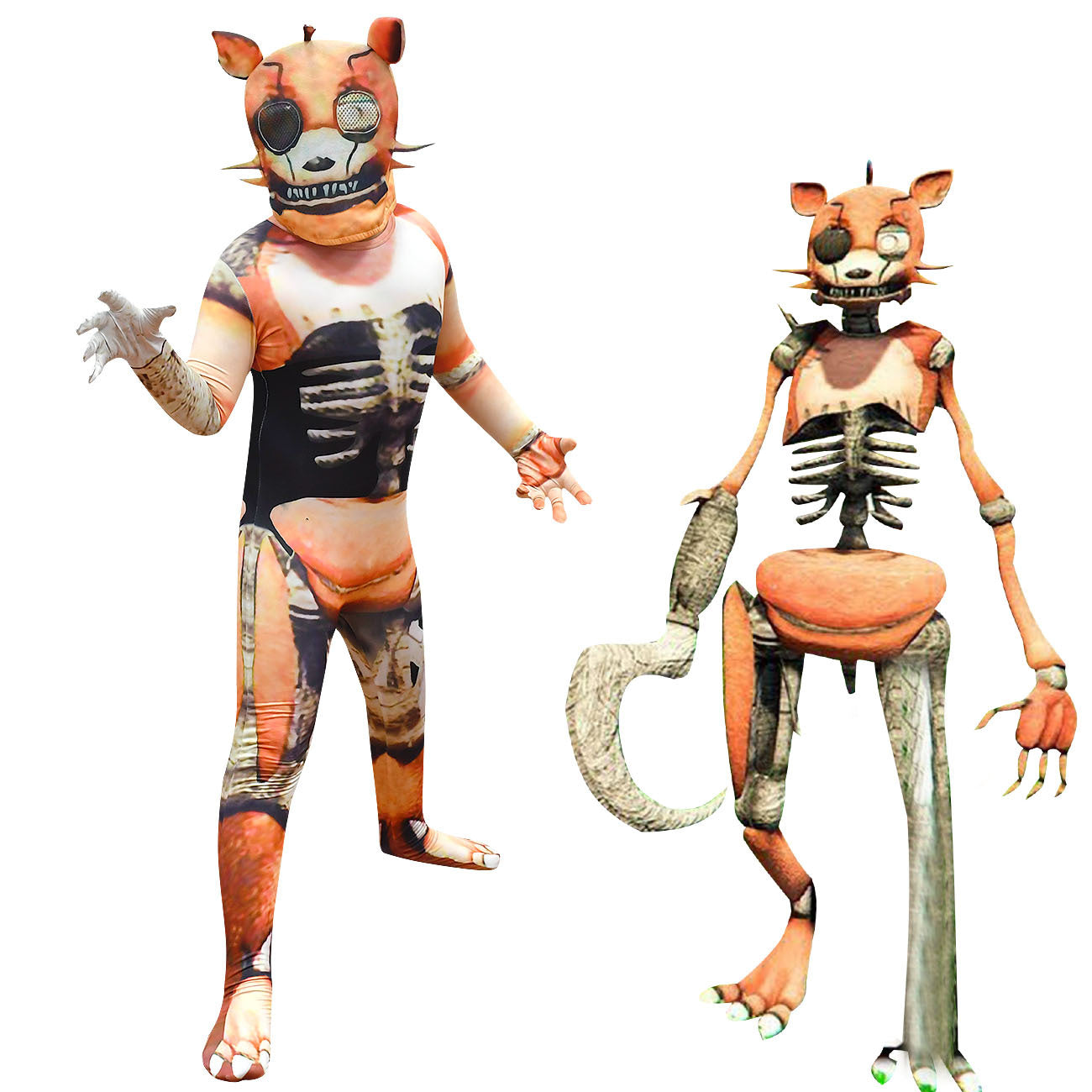 Five Nights at Freddys Cosplay Costume with Mask Boys Girls Bodysuit Halloween Fancy Jumpsuits