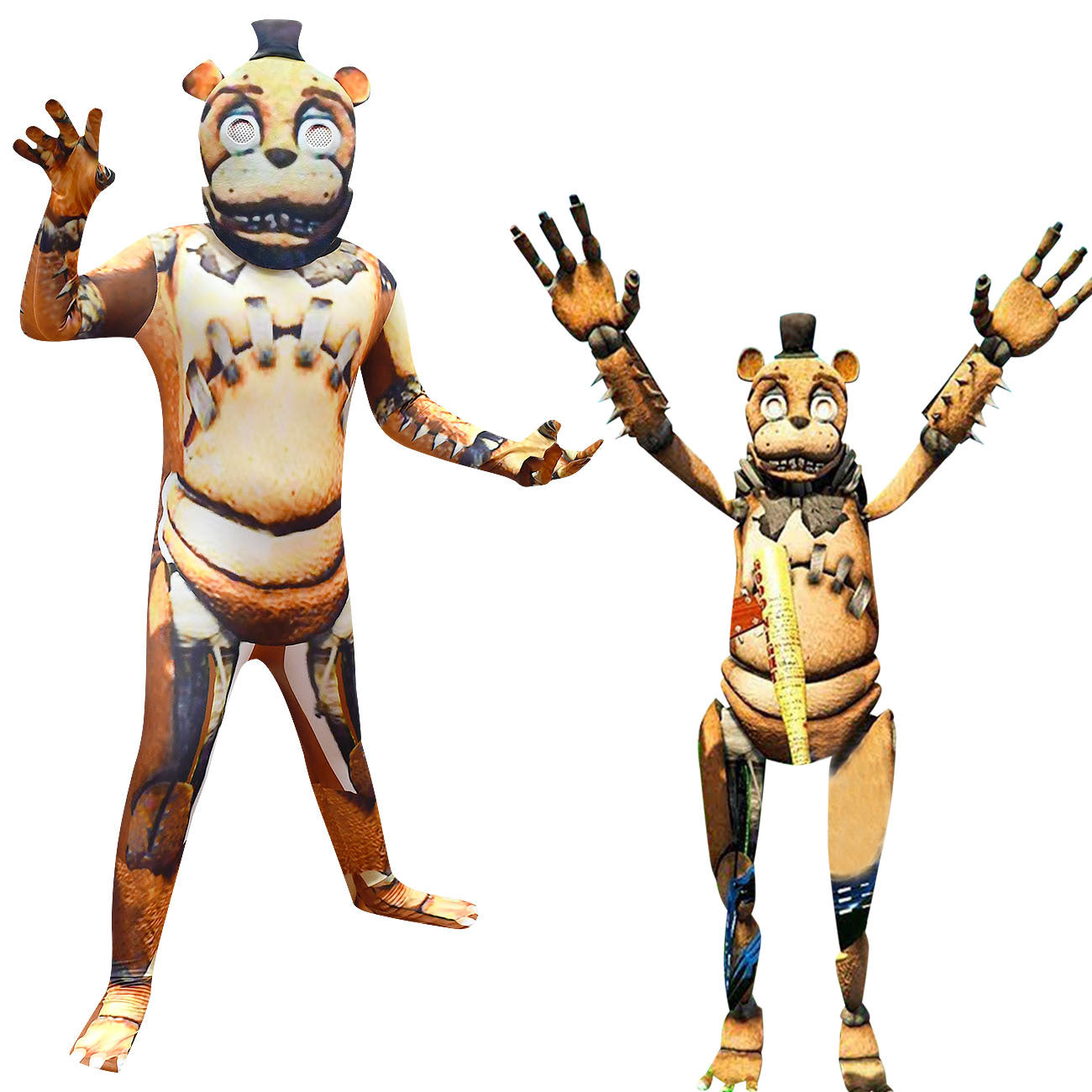 Five Nights at Freddys Cosplay Costume with Mask Boys Girls Bodysuit Halloween Fancy Jumpsuits