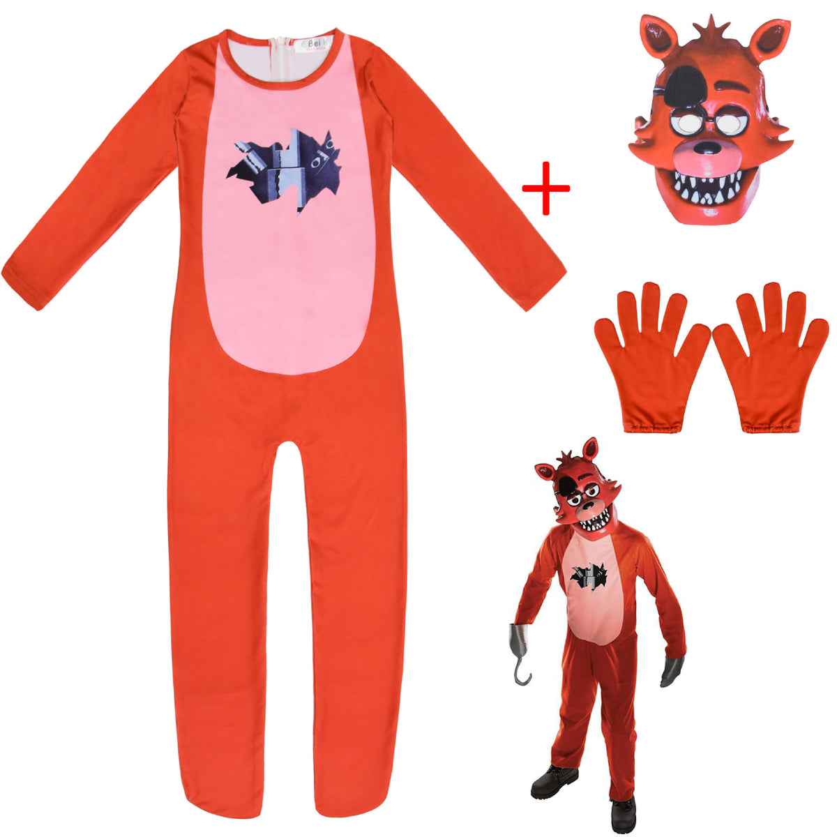 Five Nights at Freddys FNF Game Cosplay Costume with Mask Boys Girls Bodysuit Halloween Fancy Jumpsuits