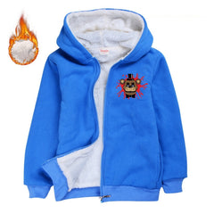 Five Nights at Freddys Sherpa Lined Hoodie Fleece Sweatshirt Full Zip Hooded Jacket for Kids