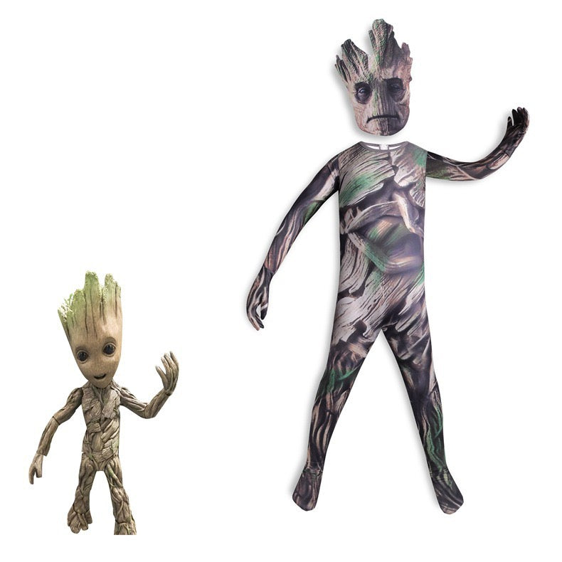 Groot Guardians of the Galaxy Cosplay Costume with Mask Boys Girls Bodysuit Halloween Fancy Jumpsuits