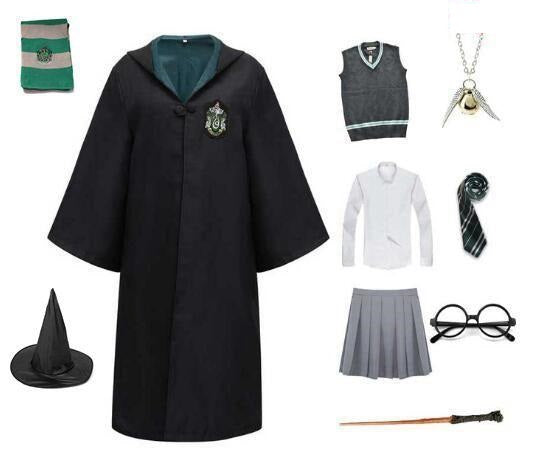 Harry Potter Slytherin Ravenclaw Cosplay Suits 10pcs Set Hogwarts School Uniform for Women Girls Halloween Costume