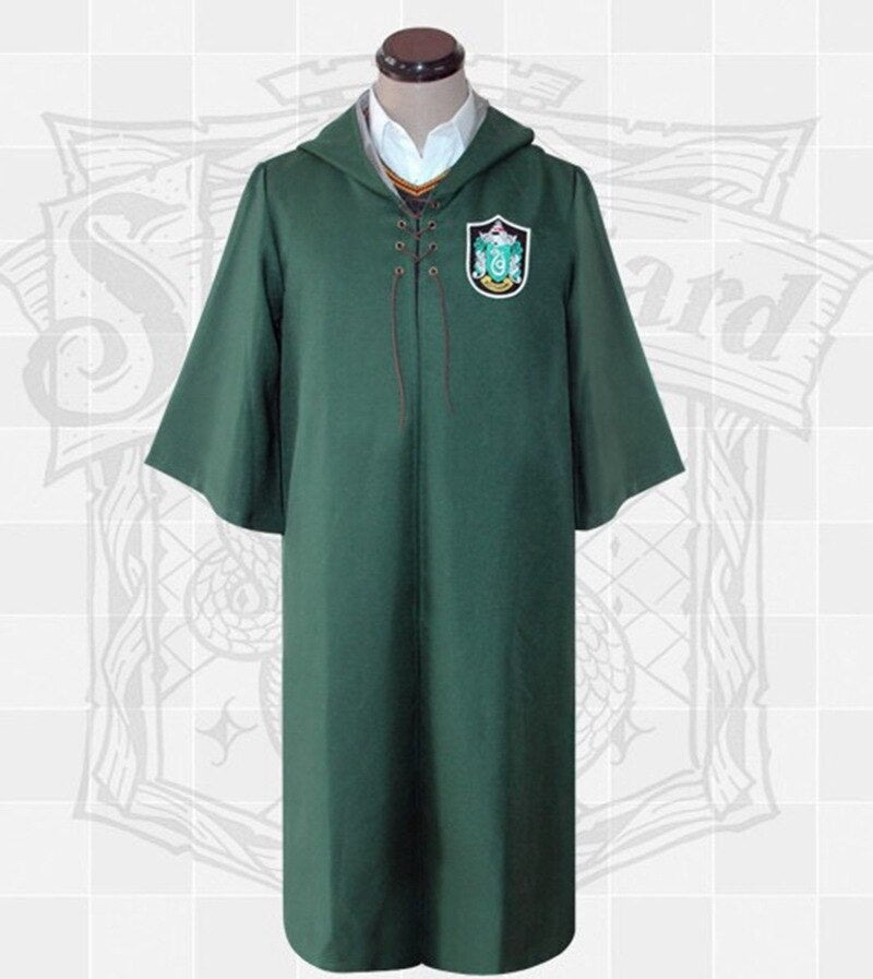 Howgwarts Luxurious Cosplay Robe Quidditch Cloak Cape Hogwarts School Uniform for Kids Adults Halloween Costume