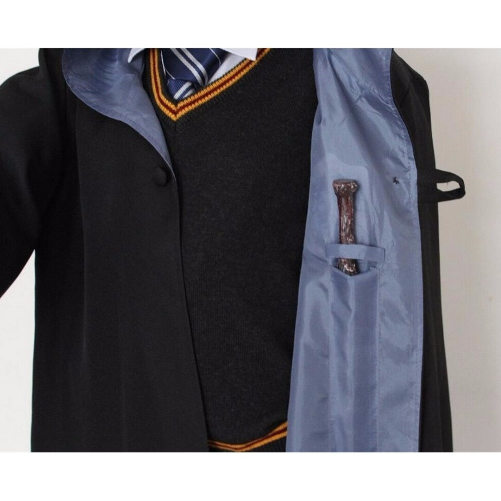 Harry Potter Cosplay Robe Vest Suits Hogwarts School Uniform for Men Boys Halloween Costume
