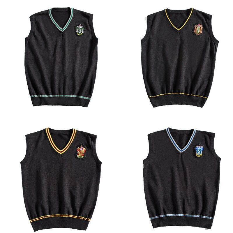 Harry Potter Cosplay Robe Vest Suits Hogwarts School Uniform for Men Boys Halloween Costume