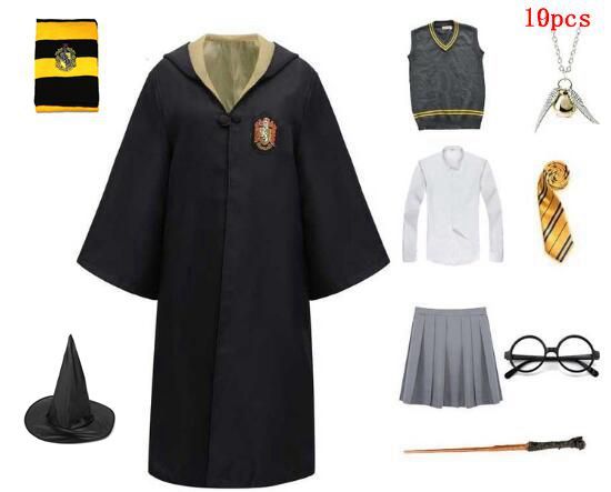 Harry Potter Slytherin Ravenclaw Cosplay Suits 10pcs Set Hogwarts School Uniform for Women Girls Halloween Costume