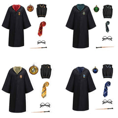 Harry Potter Cosplay Robe Vest Suits Hogwarts School Uniform for Men Boys Halloween Costume