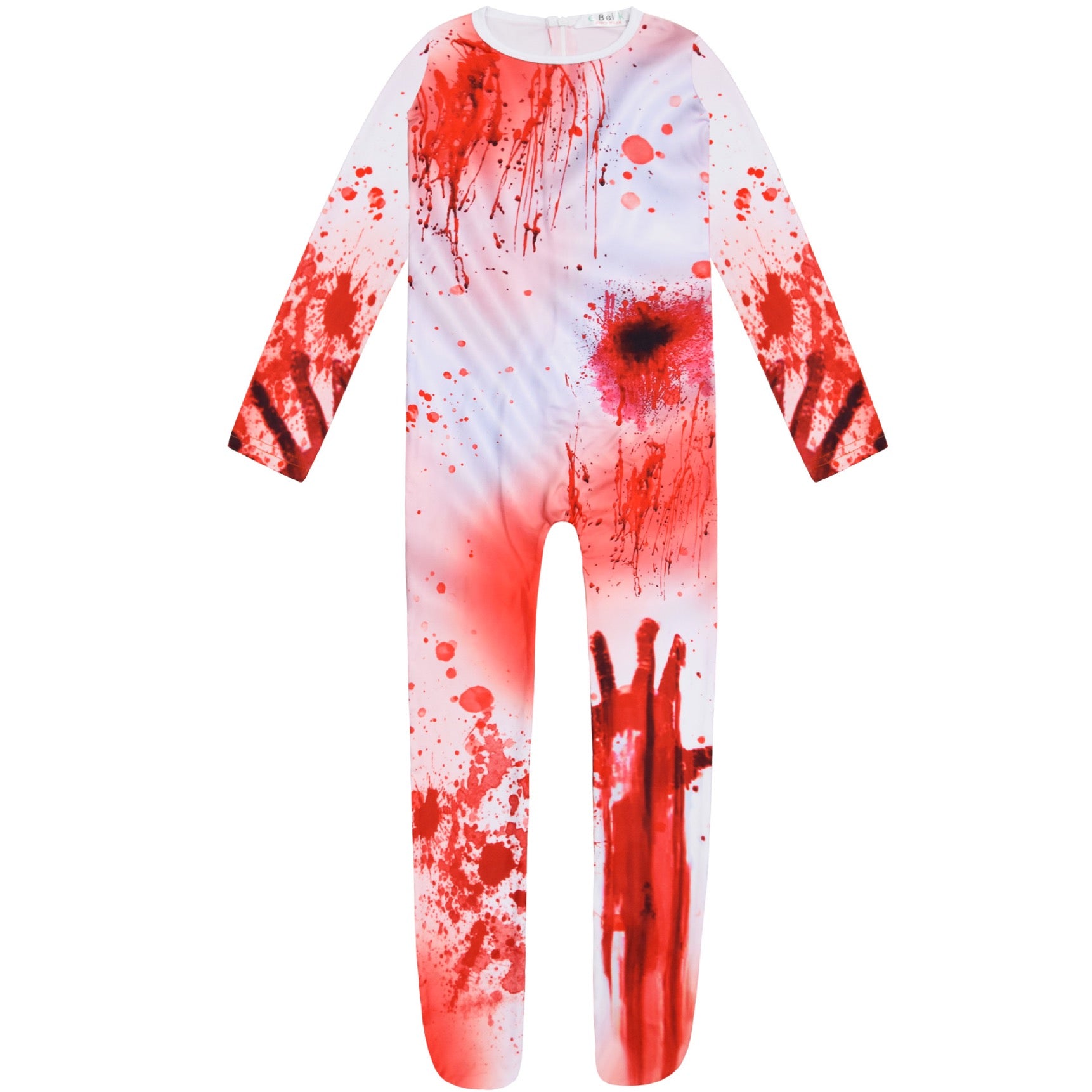 Horror Bloody Ghost Cosplay Costume with Mask for Boys Girls Bodysuit Halloween Fancy Jumpsuits