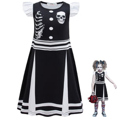 Horror Skull Skeleton  Cosplay Dress for Baby Girls Bodysuit Halloween Fancy Jumpsuits