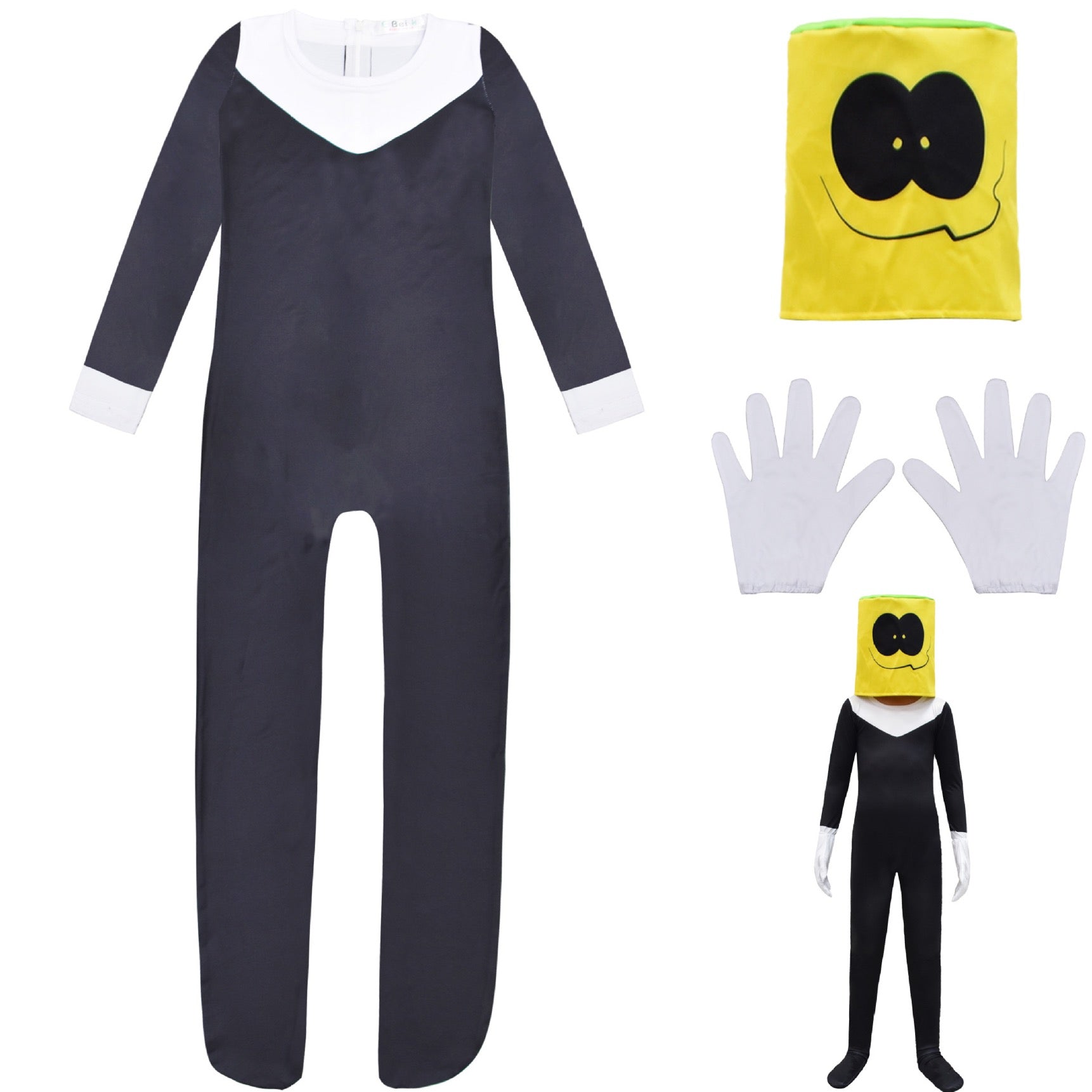 Friday Night Funkin Skid Cosplay Costume with Mask Boys Girls Bodysuit Halloween Fancy Jumpsuits