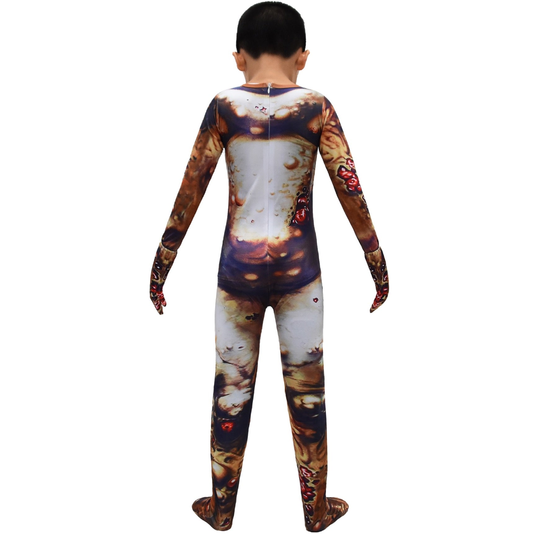 Scary Bloody Monster Cosplay Costume with Mask for Boys Girls Bodysuit Halloween Fancy Jumpsuits