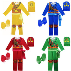 LEGO Ninjago Kai Smith Jay Walker Cole Cosplay Costume with Mask Boys Girls Bodysuit Halloween Fancy Jumpsuits