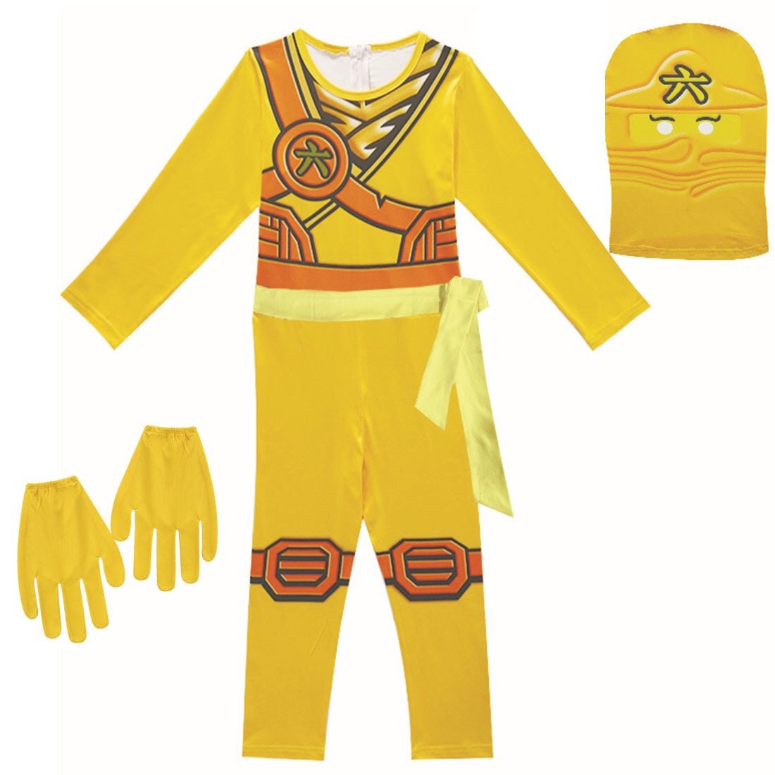 LEGO Ninjago Kai Smith Jay Walker Cole Cosplay Costume with Mask Boys Girls Bodysuit Halloween Fancy Jumpsuits