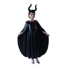 Maleficent Witch Cosplay Costume with Hat Boys Girls Bodysuit Halloween Fancy Jumpsuits