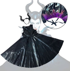 Maleficent Witch Cosplay Costume with Hat Boys Girls Bodysuit Halloween Fancy Jumpsuits